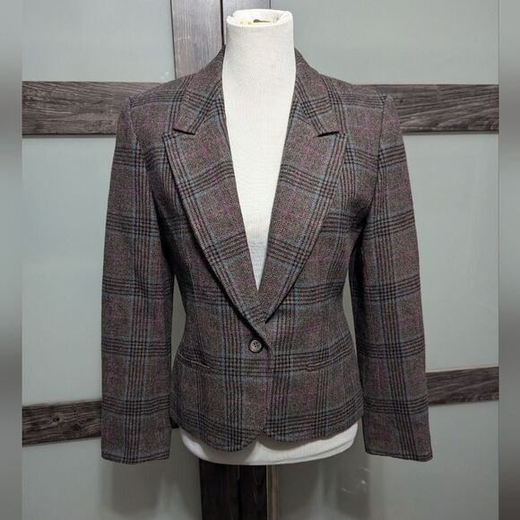 Vintage Pendleton plaid one button blazer suit jacket - Picture 1 of 6